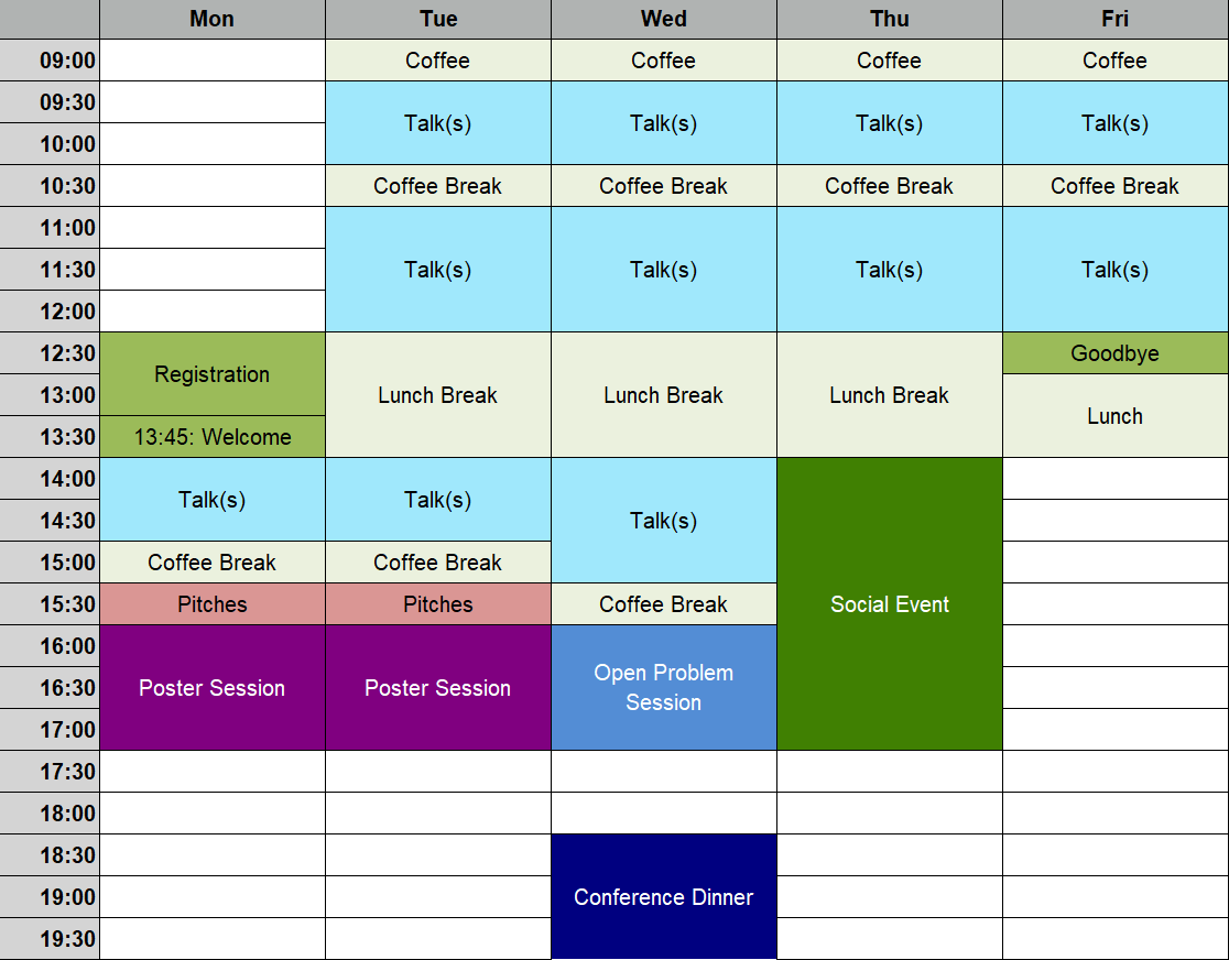 Workshop schedule (tentative)